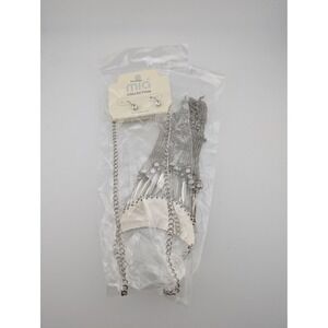 Mia Collection Statement Necklace Earrings Set Chain Fringe Womens Jewelry Brida